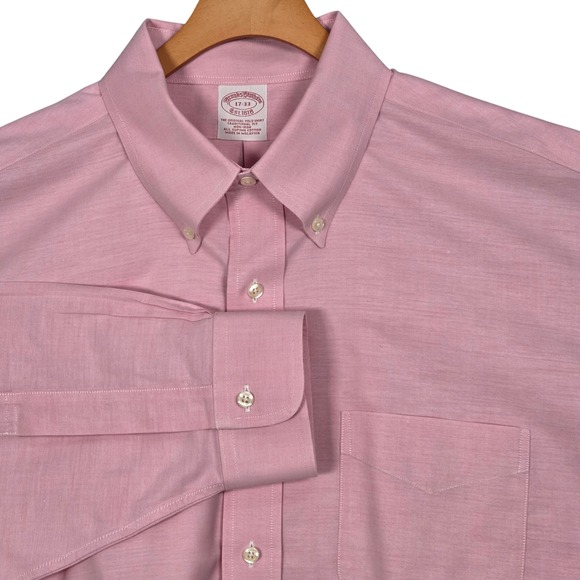 Brooks Brothers Other - Brooks Brothers Men 17 - 33 Traditional Fit Button Down Long Sleeve Shirt Pink